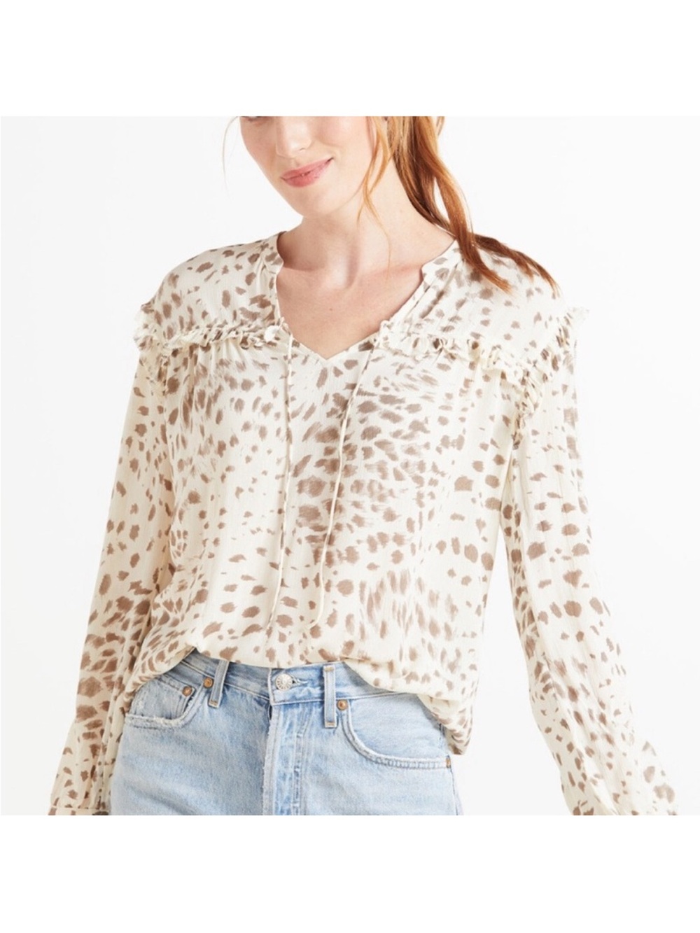 Rails Lydia Puma Animal Print Blouse Size XL - Picture 1 of 11